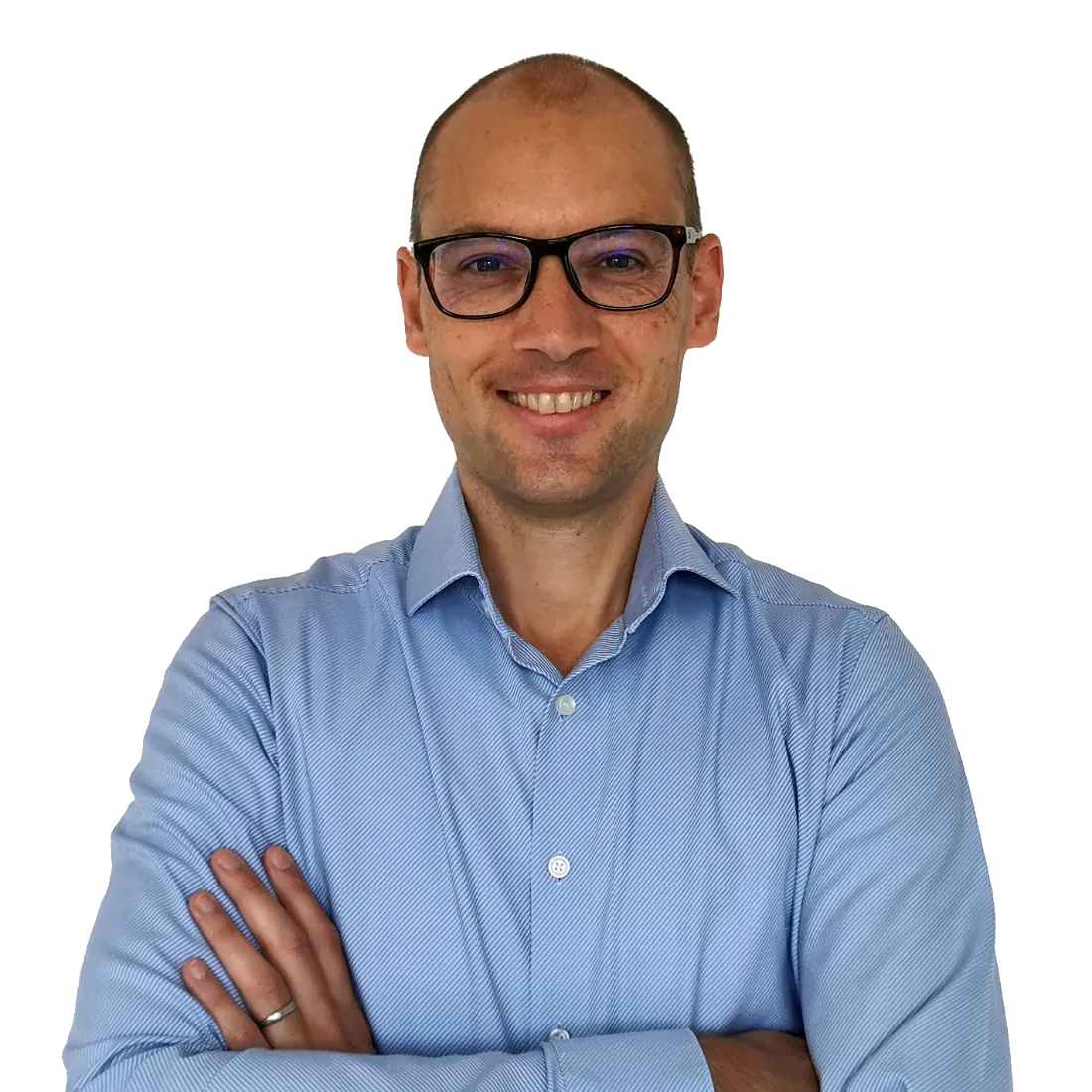 Portret van Michiel Kox met de armen over elkaar